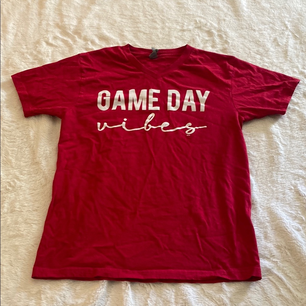 Red and White Short Sleeve Game Day Tee